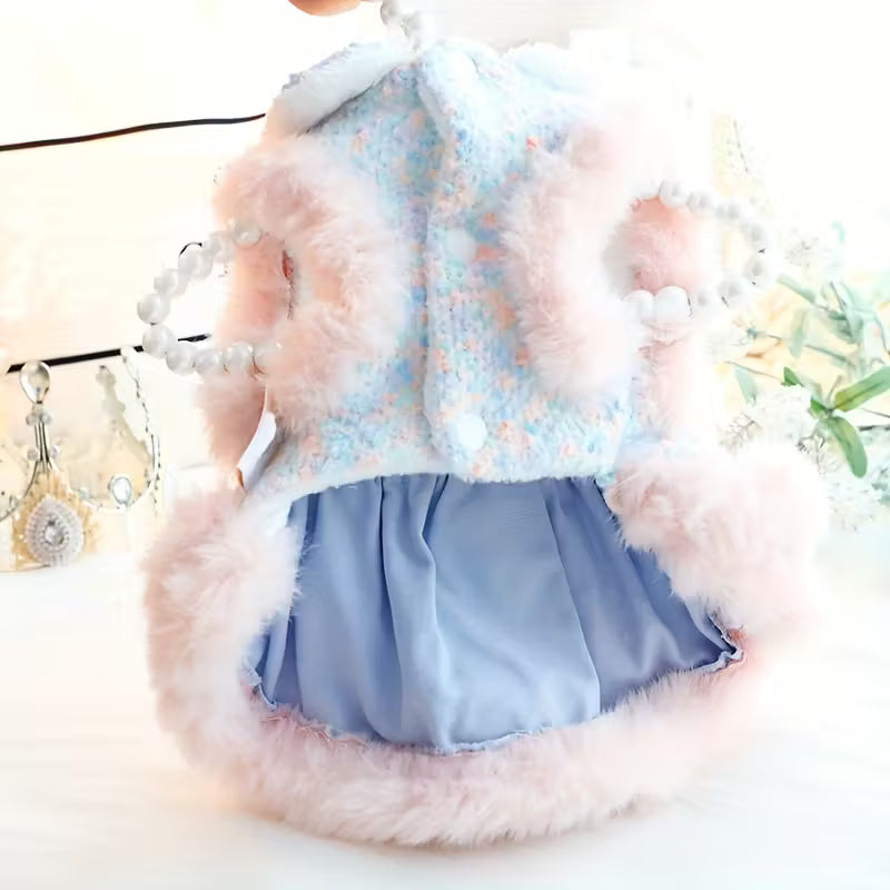 Charming Princess Pink & Blue Plush Pet Dress