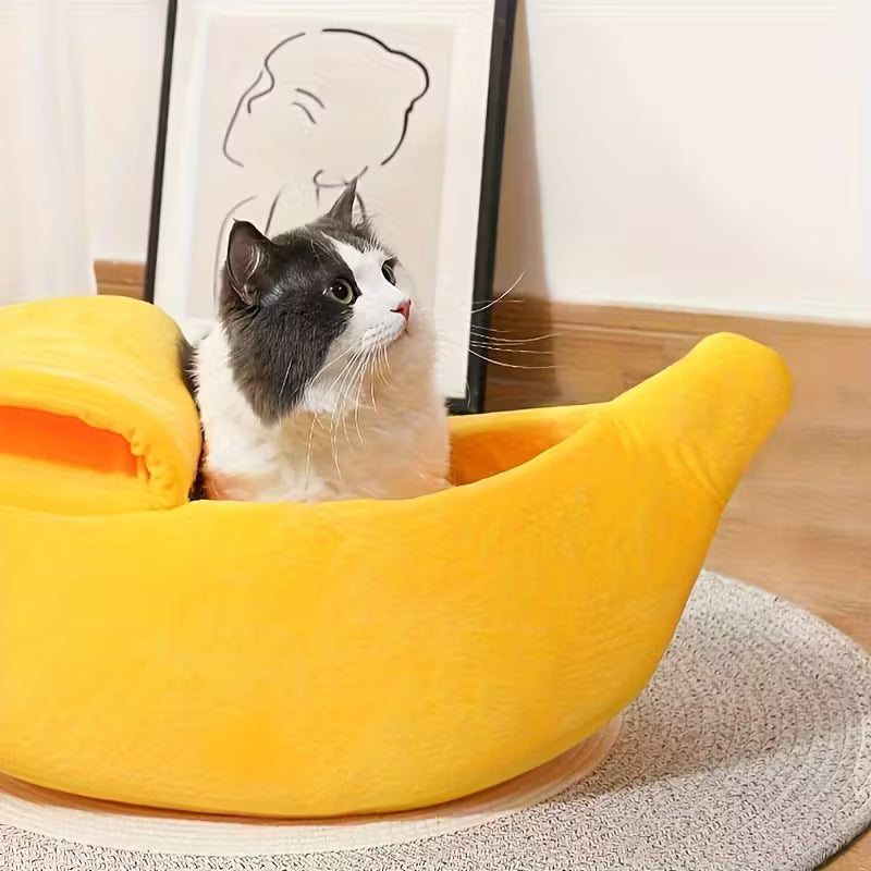 Banana-Shaped Cat Bed