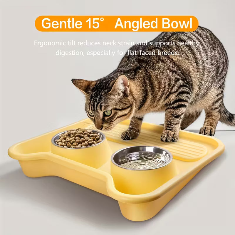 Spill-Proof Stainless Steel Pet Bowl with Non-Slip Base