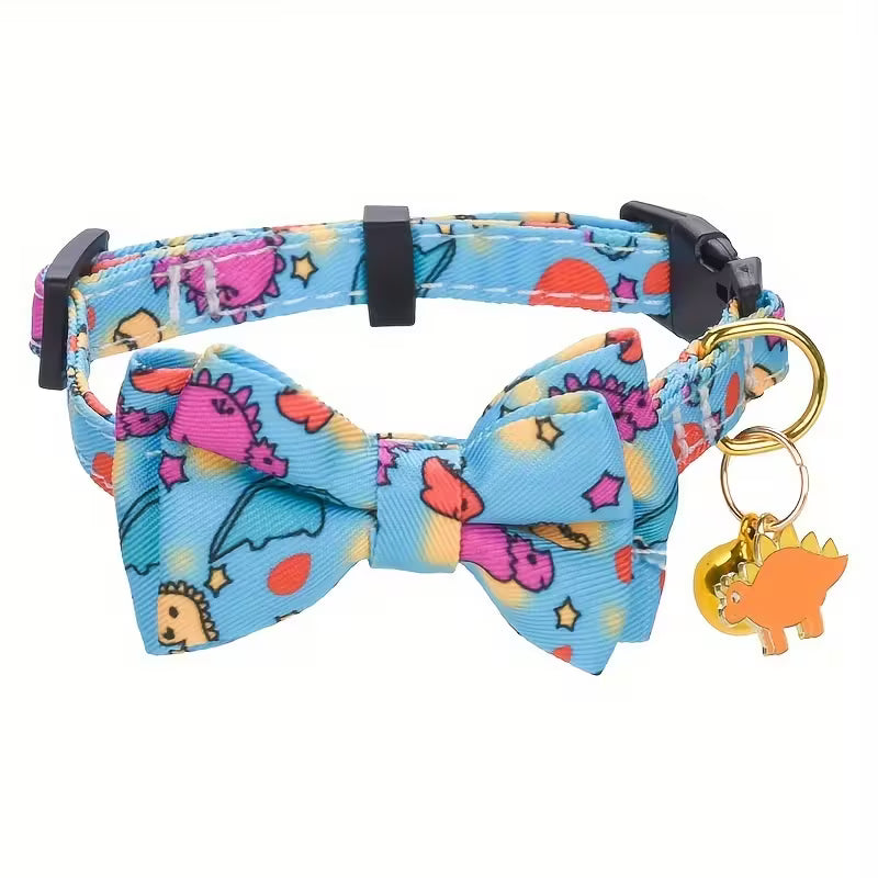 Cute Dinosaur Bowtie Pet Collar