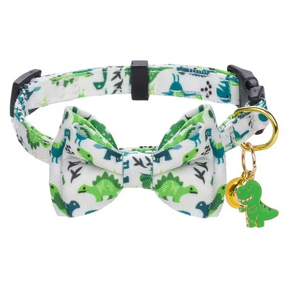 Cute Dinosaur Bowtie Pet Collar