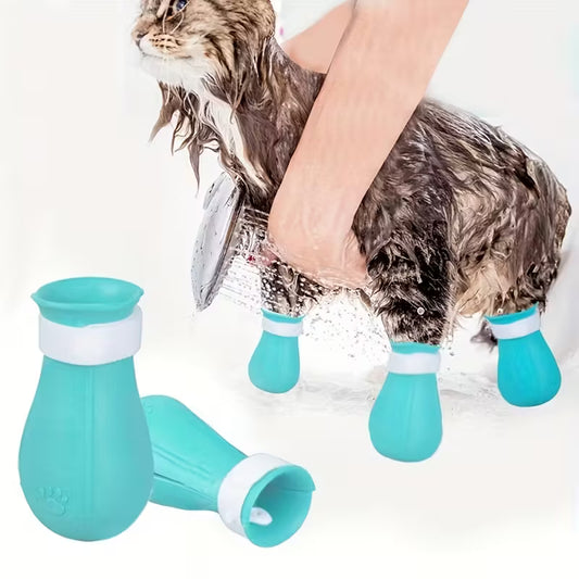 4 Adjustable Silicone Cat Paw Protectors