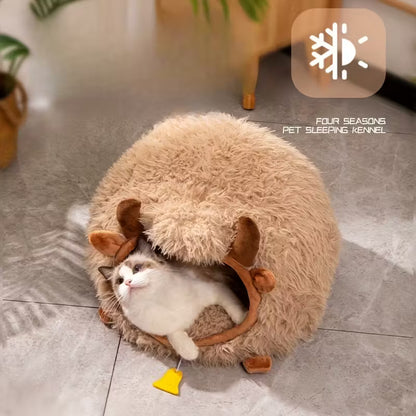 Yak Cow Shaped Cat Bed