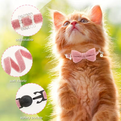 Bow Bling Cute Cat Collars
