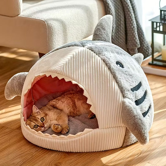 Shark Grey Cave Pet Bed