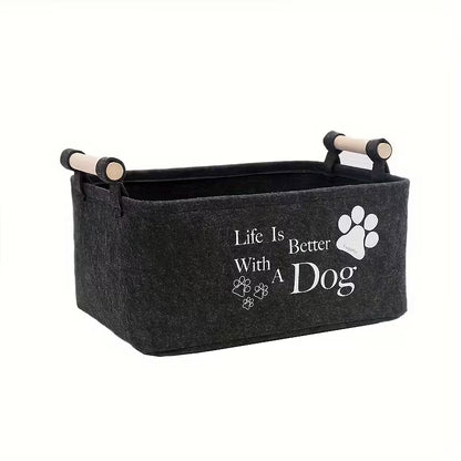 Dark Grey Storage Basket Pet Toy Box
