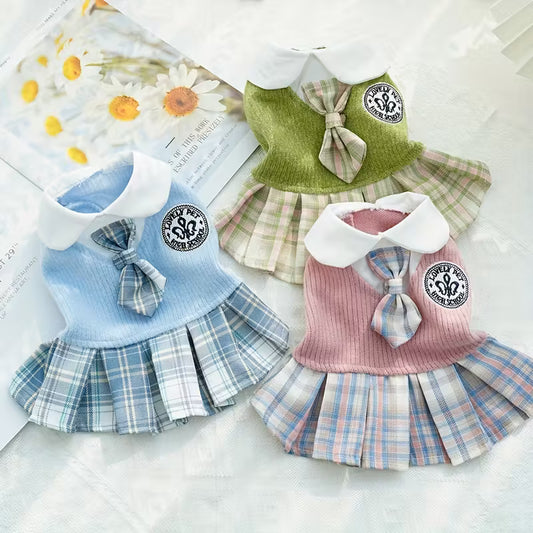 Cat Autumn And Winter Plaid Dresses