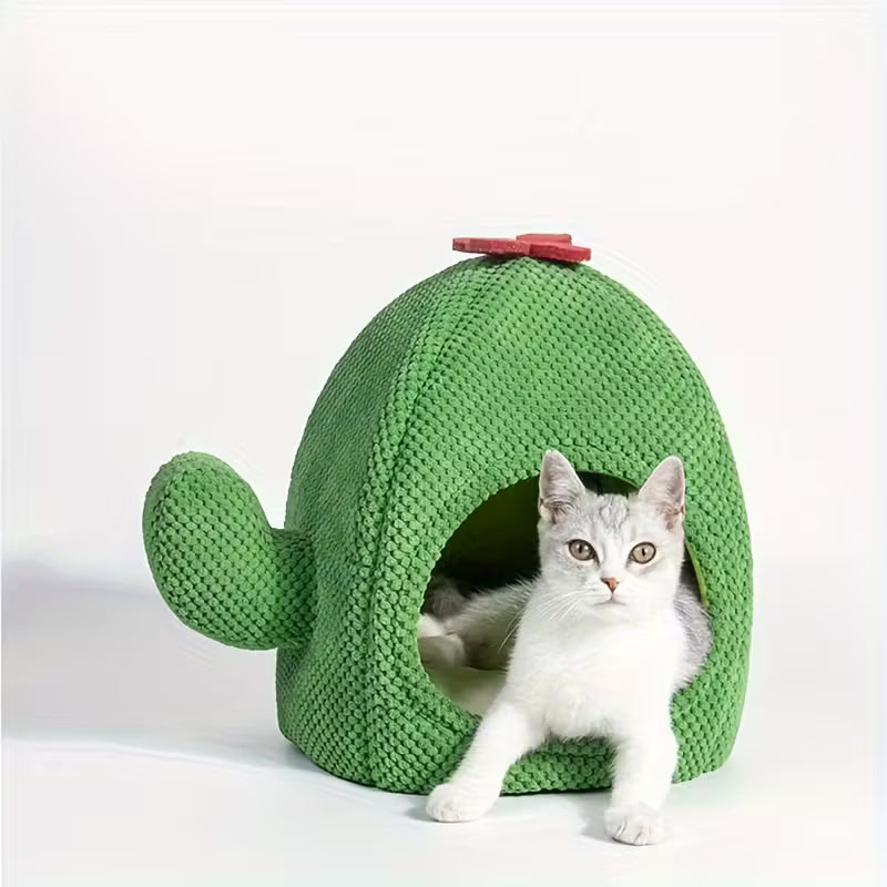 Cactus Plush Cat Bed