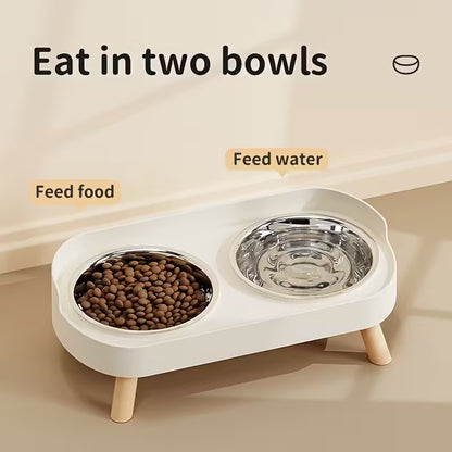 Dual Bowl Green Pet Feeder