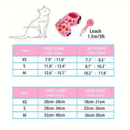 Soft Adjustable Cat Harness with Leash