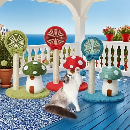 Mushroom Lollipop Cat Scratching Post