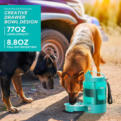 Portable Dog Water Bottle with Built-In Bowl