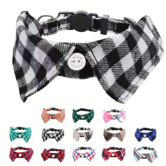 Plaid Check Pet Collar