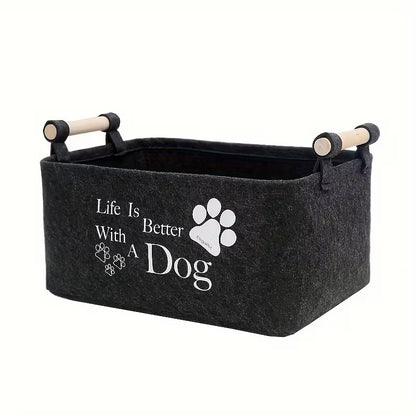 Dark Grey Storage Basket Pet Toy Box