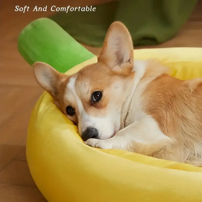 Yellow Banana Shaped Boat Pet Bed