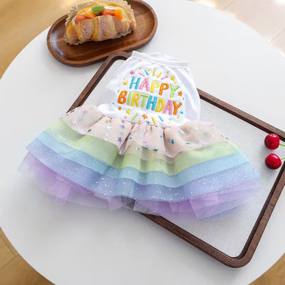 Sparkling Stars "Happy Birthday" Pet Dress