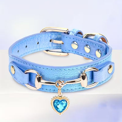 Love Heart Diamond Pet Collar