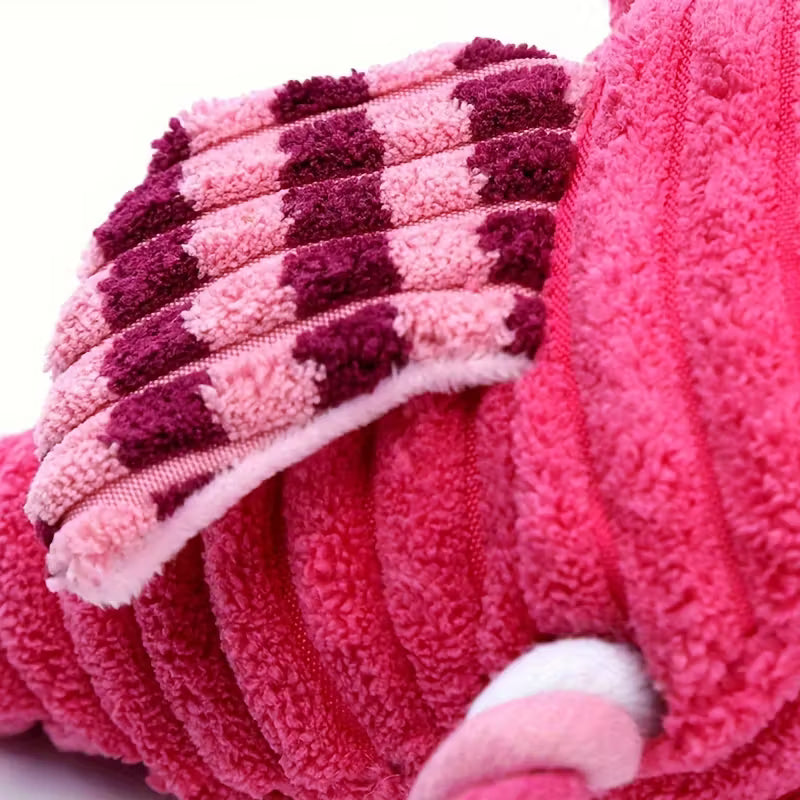 Adorable Flamingo Design Squeaky Corduroy Plush Toy