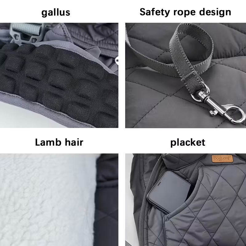Adjustable Quilted Pet Carrier Backpack for Small to Medium Dogs