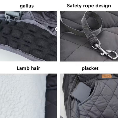 Adjustable Quilted Pet Carrier Backpack for Small to Medium Dogs