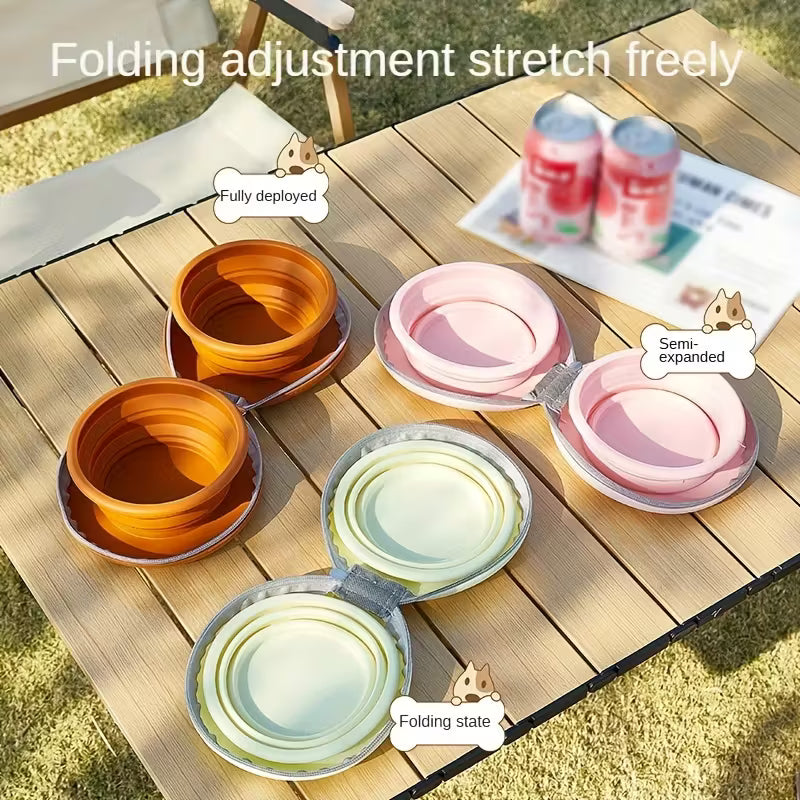 Pet Dog Travel Silicone Bowl