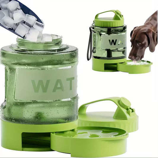 Portable Dog Water Bottle with Built-In Bowl