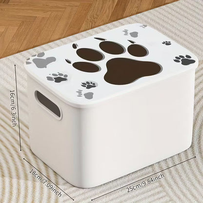 3pcs Cute Animal Paw Print Storage Boxes with Lids