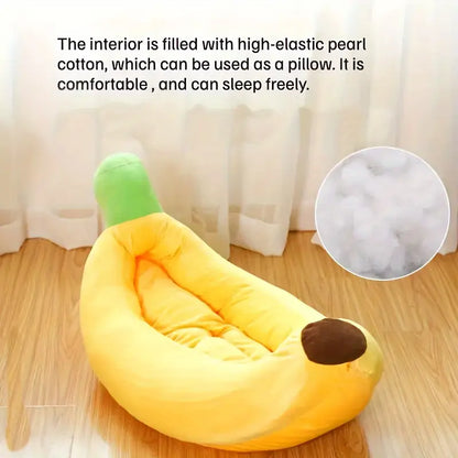 Yellow Banana Shaped Boat Pet Bed