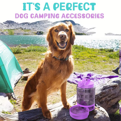 Portable Dog Water Bottle with Built-In Bowl