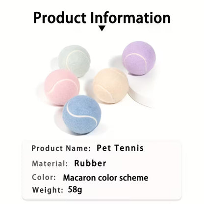 5pcs Rubber Pastel Pet Tennis Balls