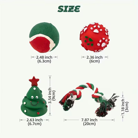 Christmas Stocking Gift of Dog Chew Toy Set