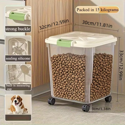 Heavy-Duty Pet Food Storage Container with Locking Lid