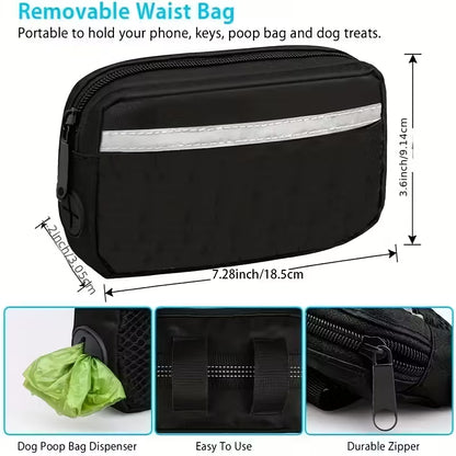 Adjustable Hands-Free Dog Running Leash with Double Handles & Elastic Retractable Rope