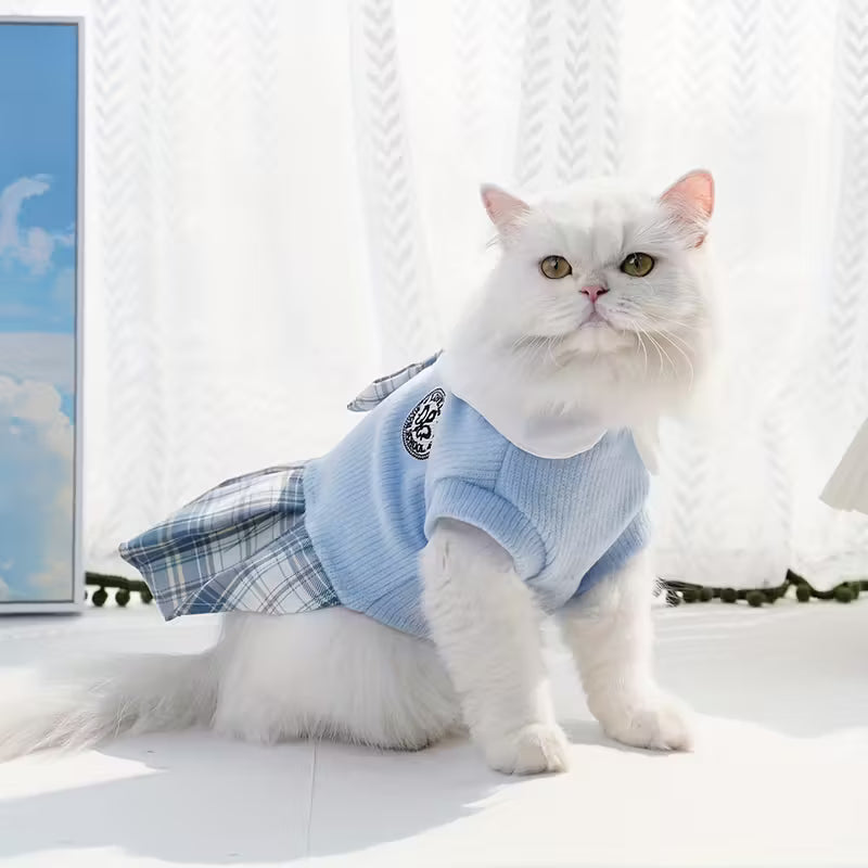 Cat Autumn And Winter Plaid Dresses