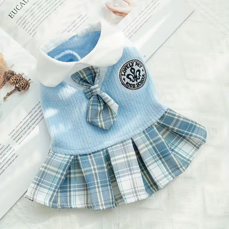 Cat Autumn And Winter Plaid Dresses