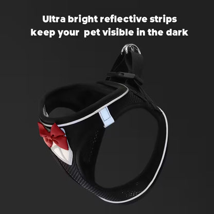 Cat Harness with Bowtie and Leash Set