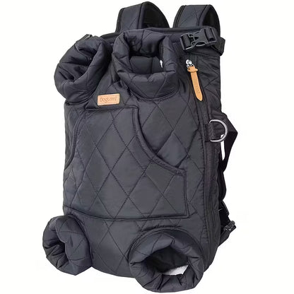 Adjustable Quilted Pet Carrier Backpack for Small to Medium Dogs