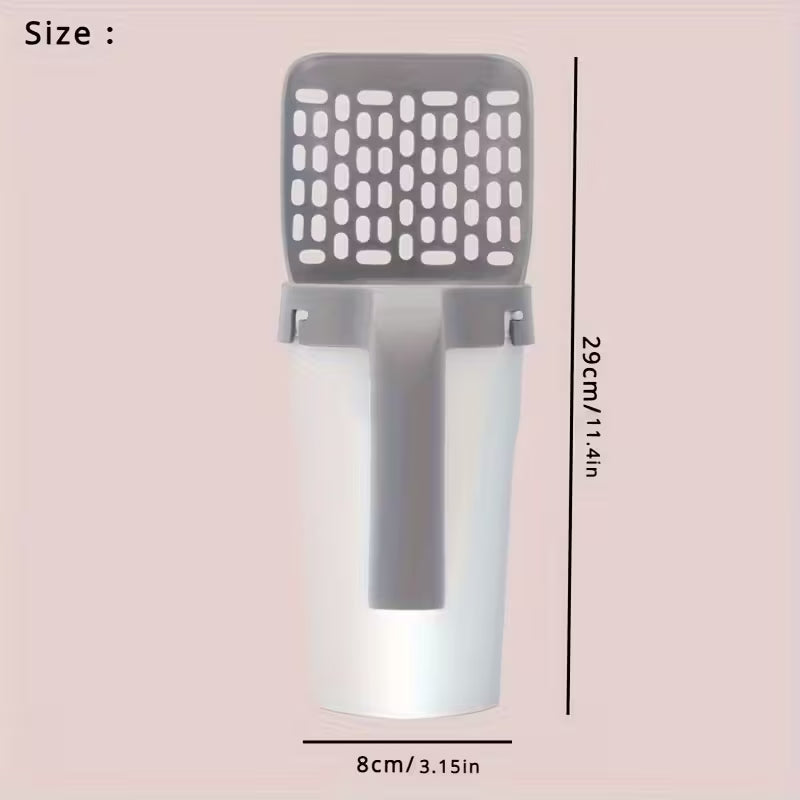 Cat Litter Scoop Set with Integrated Waste Bag Dispenser