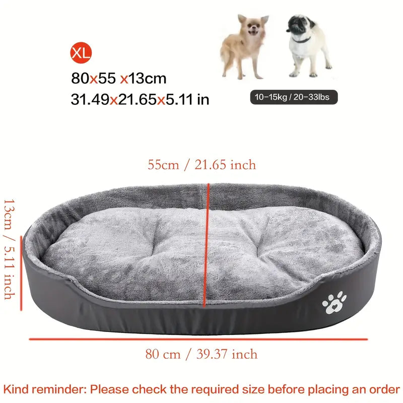 Oval Pet Bed with Enclosed Sides