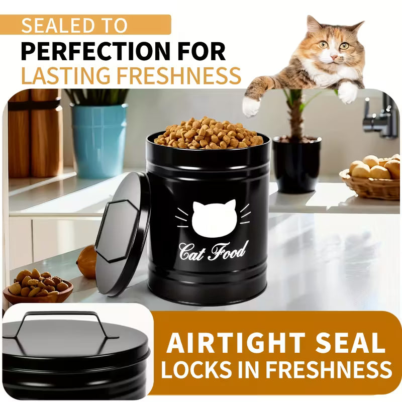 Metal Cat Food Storage Container