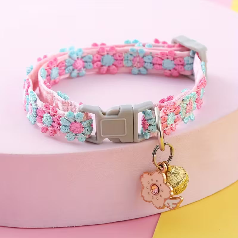 Lace Pet Collar Adjustable with Pendant