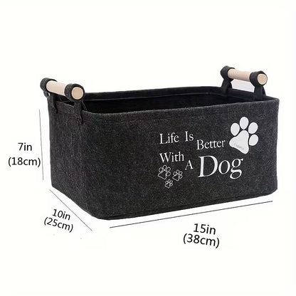 Dark Grey Storage Basket Pet Toy Box
