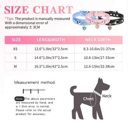 Love Heart Diamond Pet Collar