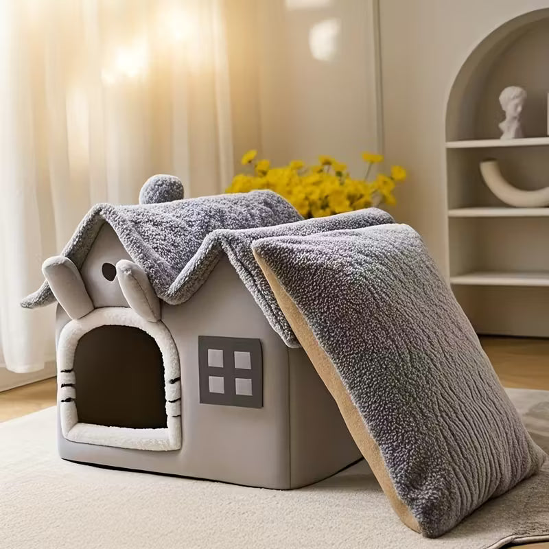 Cat House Cozy Pet Bed