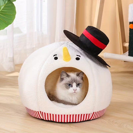 Snow Man Cat Bed
