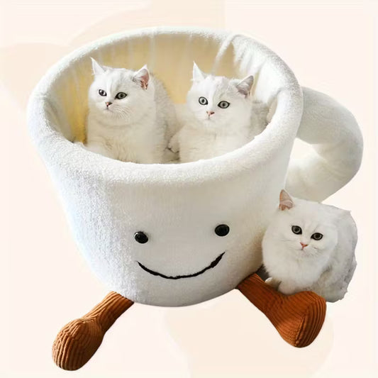 Coffee Cup Shaped Cozy Pet Bed