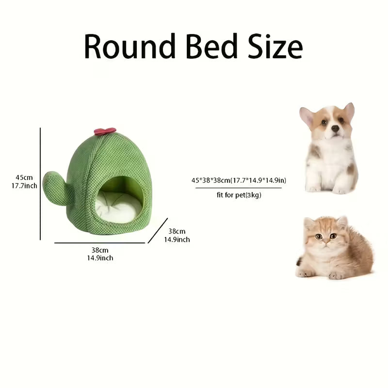 Cactus Plush Cat Bed