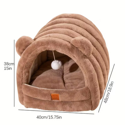 Cat House Grey Semi-Enclosed Pet Bed