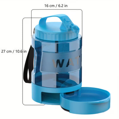 Portable Dog Water Bottle with Built-In Bowl