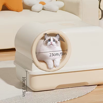 Enclosed Cat Litter Box with Corridor